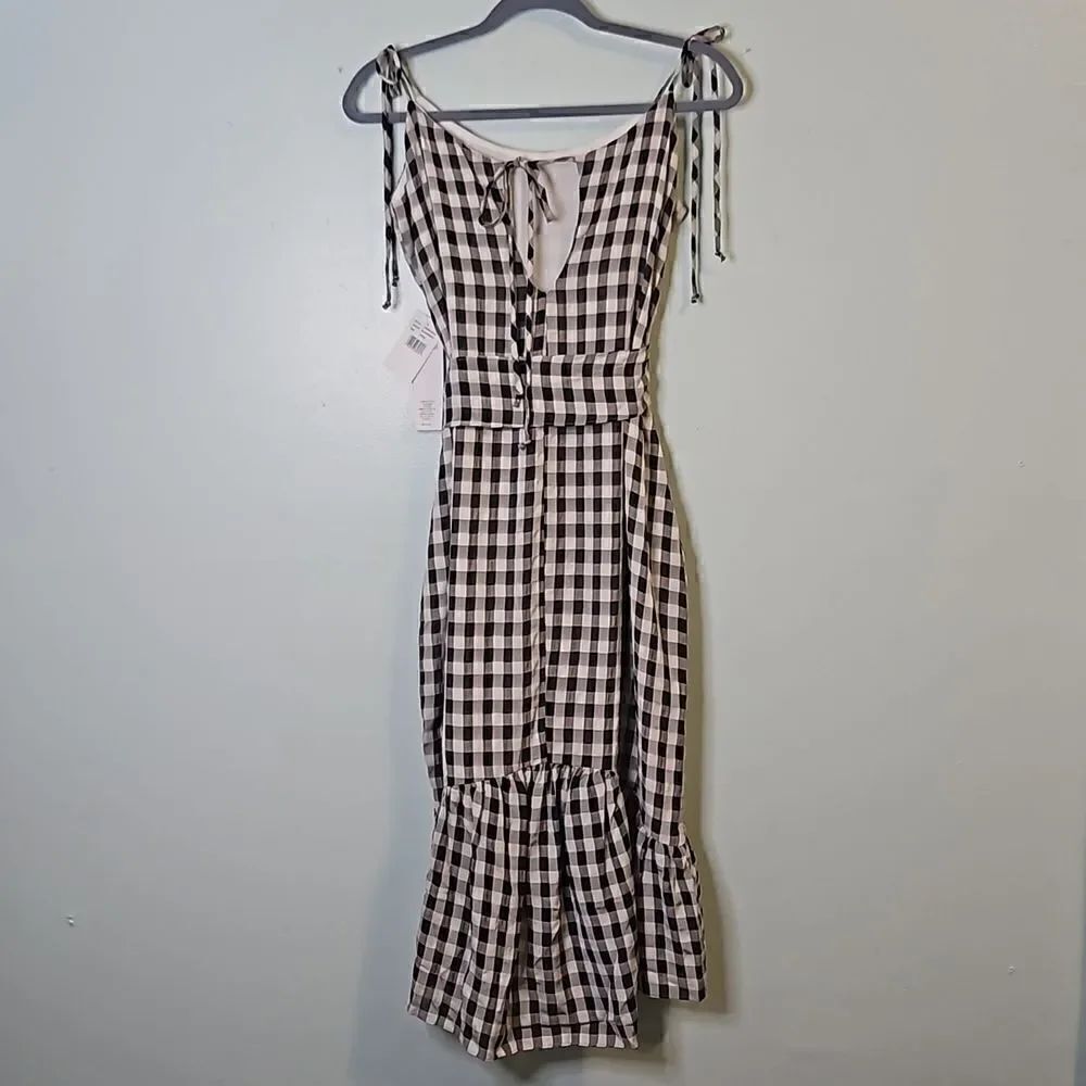 Dress The Population blk/wh checkered gingham ruffled dress.NWT. Size L. - Picture 6 of 7